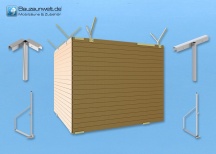 25 m Holzbauzaun Set - Sichtschutz - inkl. Ständer und Zubehör
