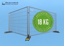 BAUZAUNWELT 10er Set 18 kg Mobilzaun - Betonfuß und Verbinder