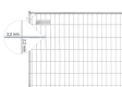 BAUZAUNWELT 11 kg - Eckverstärkung - 3,5 x 2,0 m Mobilzaun eco