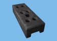 Bauzaunfuß 24 kg PVC - 6 Löcher - 1 Steckplatz Vierkant