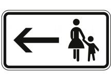 Fußgänger Gehweg gegenüber benutzen, linksweisend