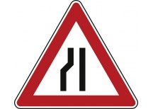 Einseitig verengte Fahrbahn links